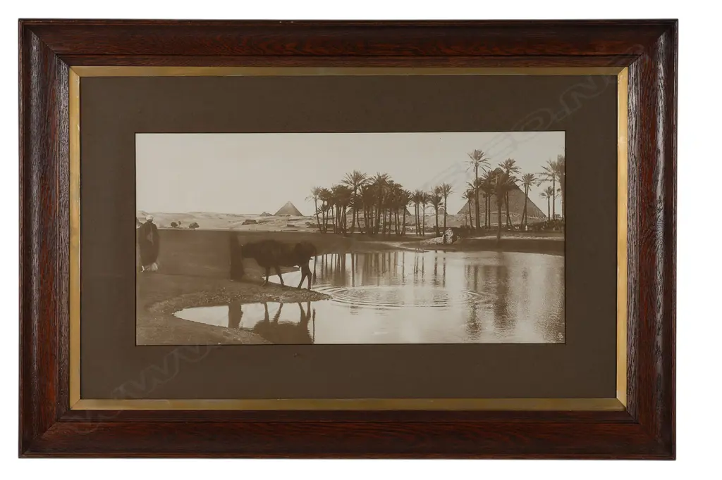 Gabriel Lekegian (1853-1920) 'Camels watering at an Egyptian oasis', Image 1++
